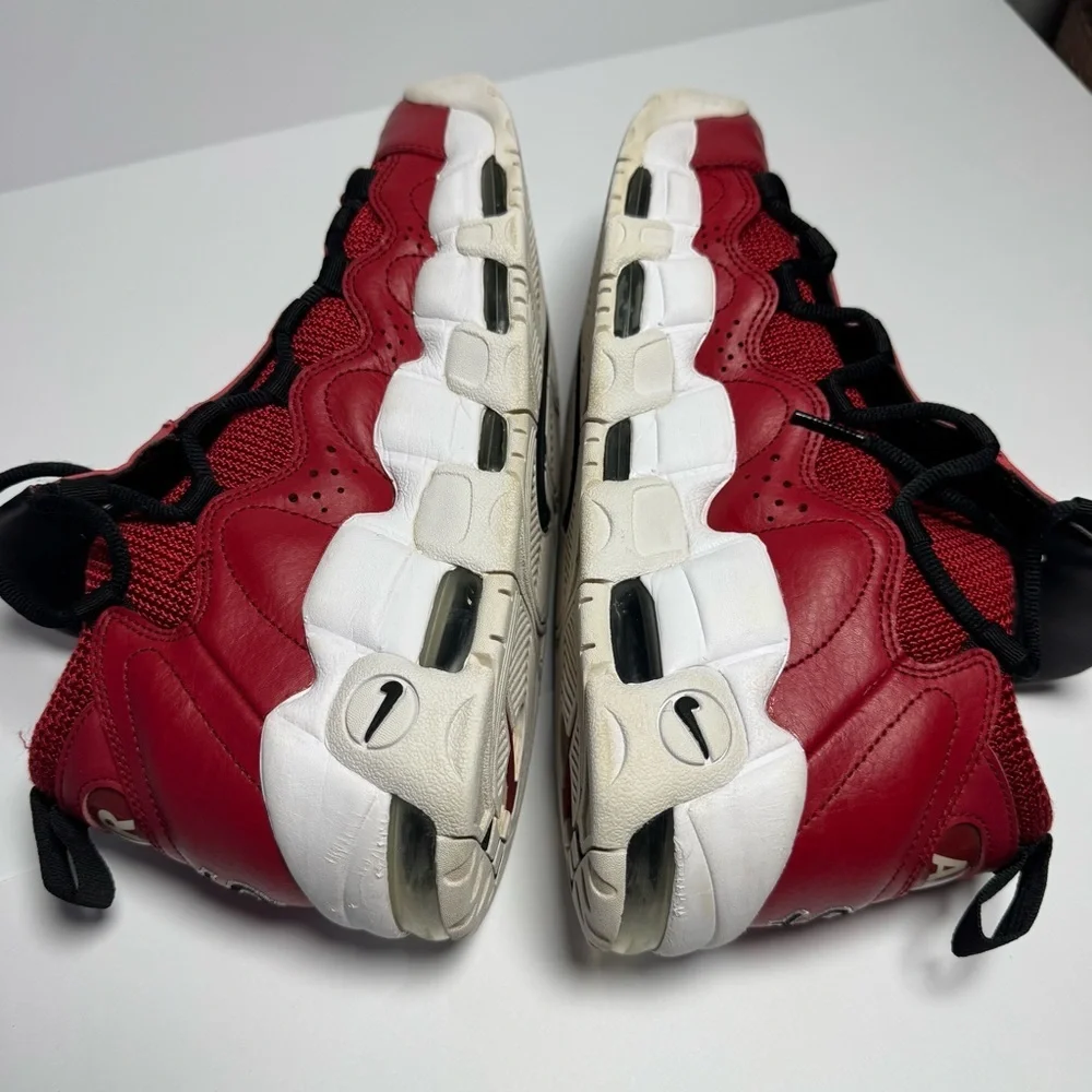 Nike Air More Money Men’s 9 Red Black White AJ2998-600 Basketball Sneakers
